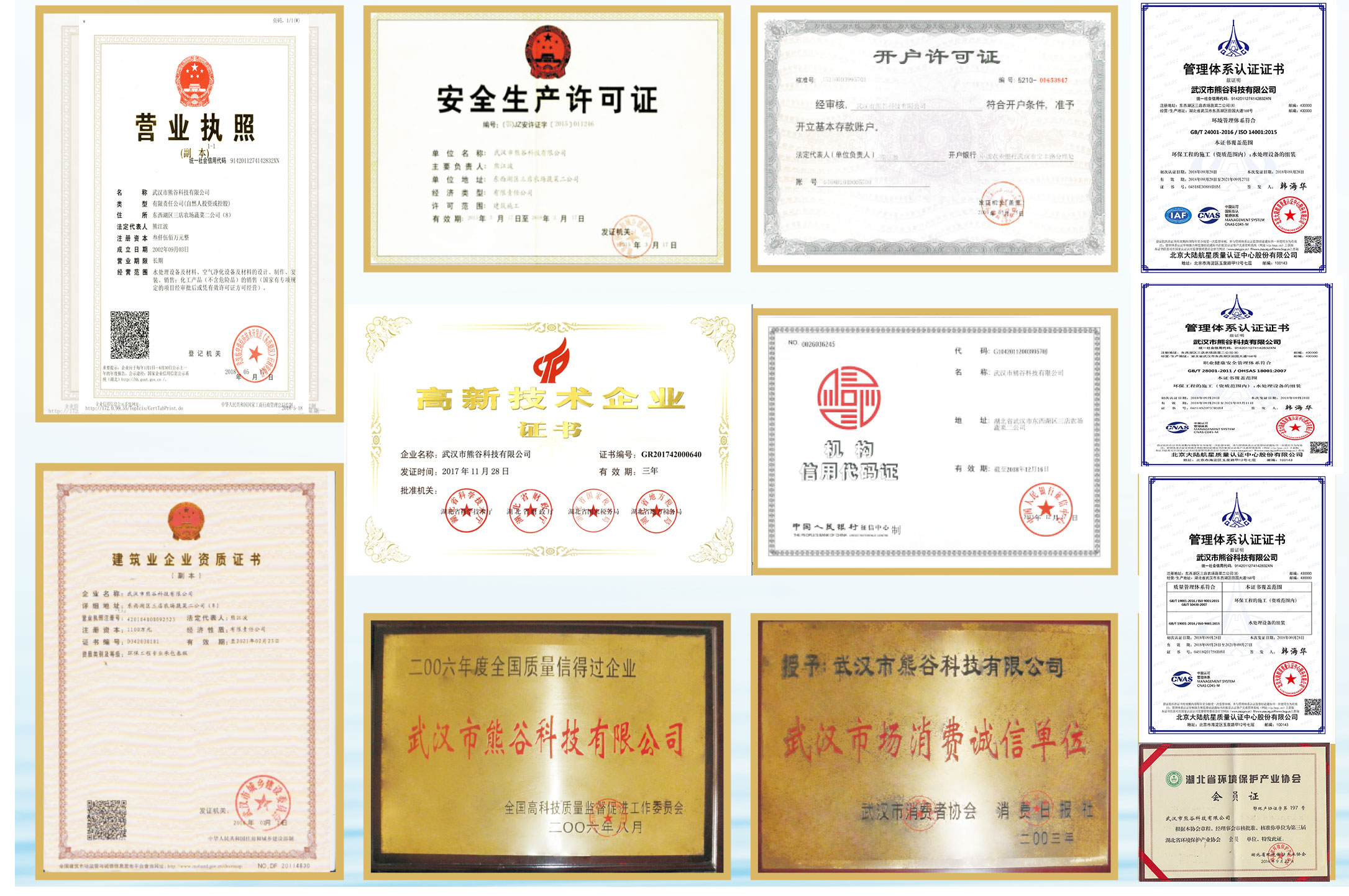 武汉熊谷科技荣誉证书